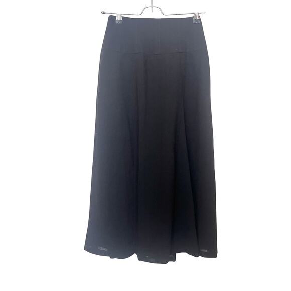 Vintage CHANEL Boutique 93P Black Wool Flare Skirt Lined in Silk Women’s FR 38 - Picture 1 of 10